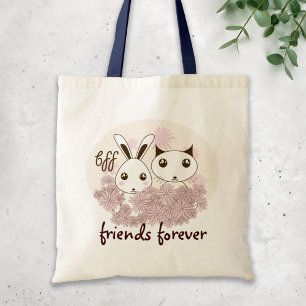 Bolsa Tote Gatinho Fofo e Amigos Animais Coelhinhos Crianças