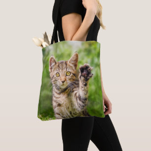 Bolsa Tote Gatinho Gatinho Gato Bonito Maneki Neko Engraçado 