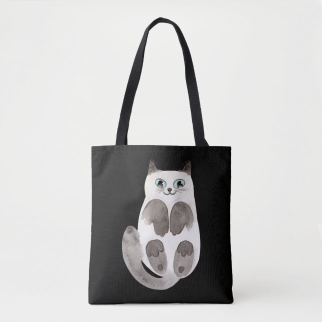 Bolsa Tote Gatinho Gato - Amante de os animais Russo de Anima (Frente)