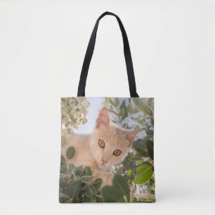 Bolsa Tote Gatinho Gato-Gato-Gato-Gato-Gato escalado numa árv