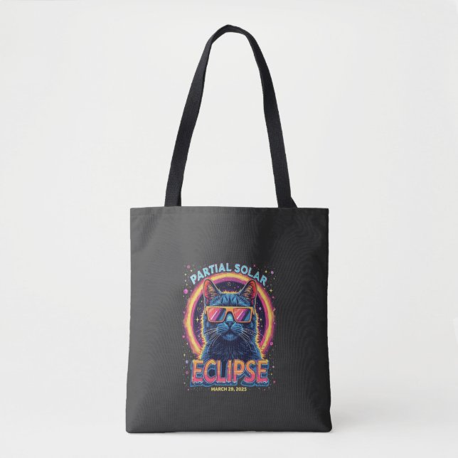 Bolsa Tote Gatinho Gato Parcial Eclipse Solar 2025 (Frente)