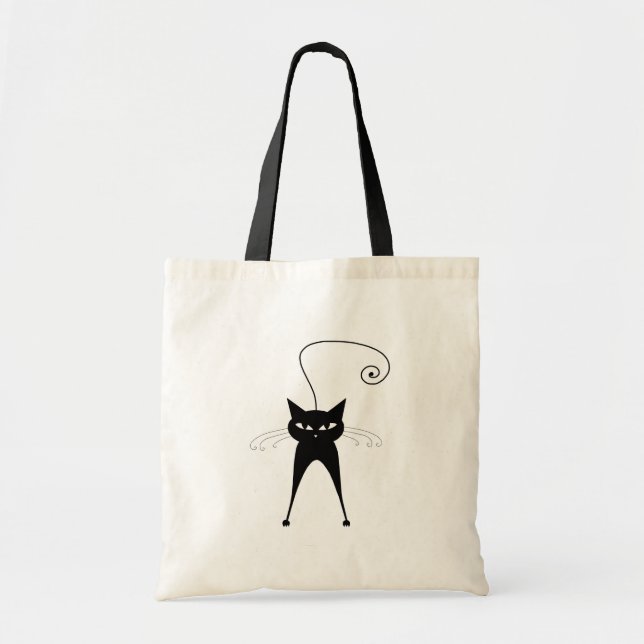 Bolsa Tote Gatinho irrisório preto 6 (Frente)
