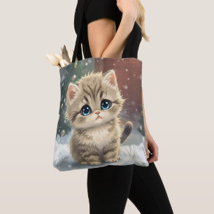 Bolsa Tote Gatinho Na Neve