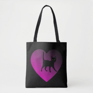 Bolsa Tote Gatinho Negro No Seu Coração, Gato Negro