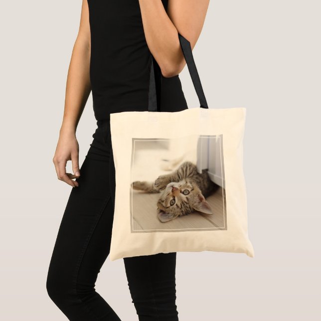 Bolsa Tote Gatinho pequeno bonito (Frente (produto))