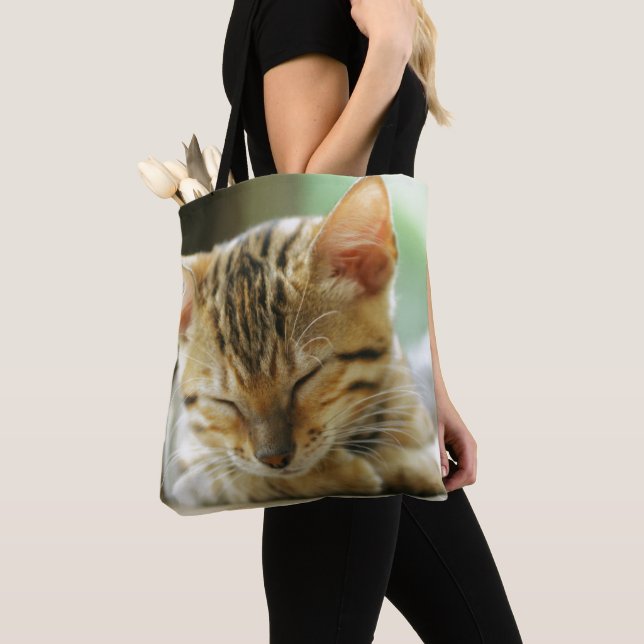 Bolsa Tote Gatinho pequeno do bebê do sono (Close Up)