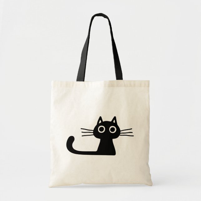 Bolsa Tote Gatinho Preto Curioso Gatinho Gatinho Bravo Arte A (Frente)