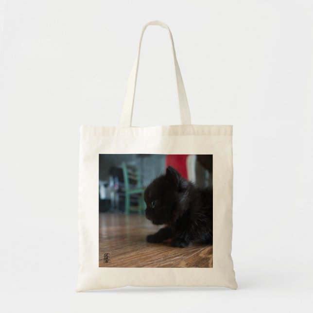 Bolsa Tote Gatinho Preto de Perto (Frente)