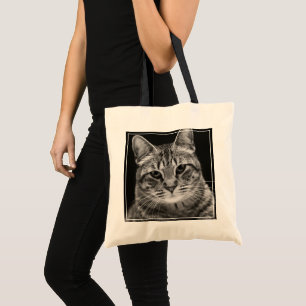 Bolsa Tote Gatinho preto do gato malhado
