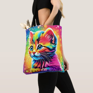 Bolsa Tote Gatinho Sonho Arco-íris
