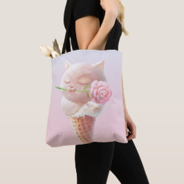 Bolsa Tote Gatinho sorvete - Rosado e Sonho