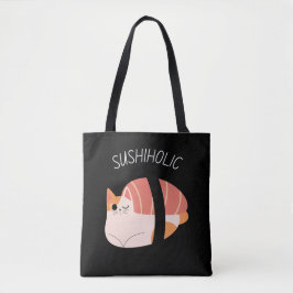 Bolsa Tote Gatinho Sushiholical com Kawaii Sushi