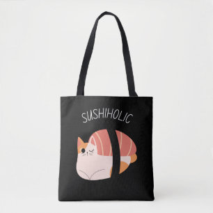 Bolsa Tote Gatinho Sushiholical com Kawaii Sushi