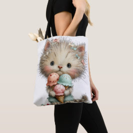 BOLSA TOTE GATINHO TEMÁTICO DE VERÃO ADORÁVEL E EXCÊNTRICO