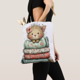 BOLSA TOTE GATINHO TEMÁTICO DE VERÃO ADORÁVEL E EXCÊNTRICO
