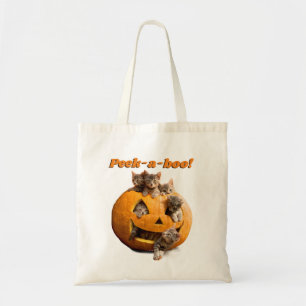 Bolsa Tote Gatinhos no Jack-o-Lanterna
