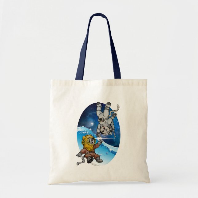 Bolsa Tote Gatinhos no mar e no espaço - PACOTE de benefícios (Frente)