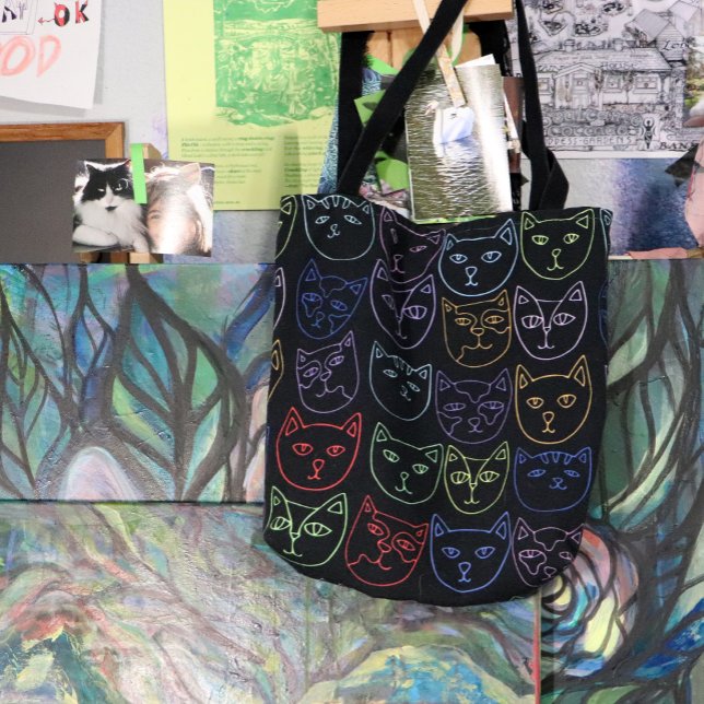 Bolsa Tote Gatinhos retrorreflectores da década de 80 (Criador carregado)