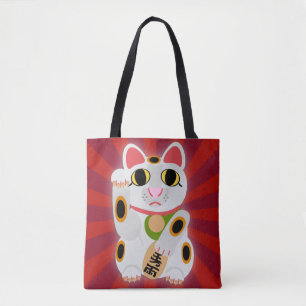 Bolsa Tote Gato afortunado corajoso grande