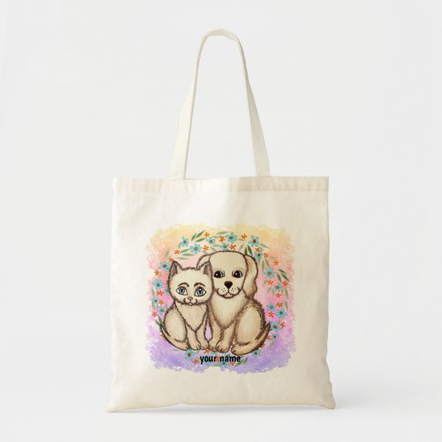 Bolsa Tote Gato Ama Cachorro   (Frente)