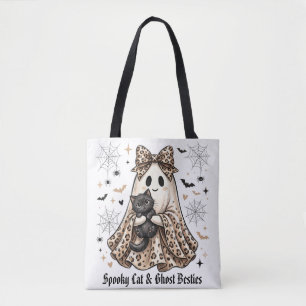 Bolsa Tote Gato Assombrado & Amigas Fantasmas Halloween