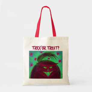 Bolsa Tote Gato Assustador Vermelho 'Trick ou Treat? saco