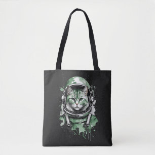 Bolsa Tote Gato Astronauta Verde Salpico