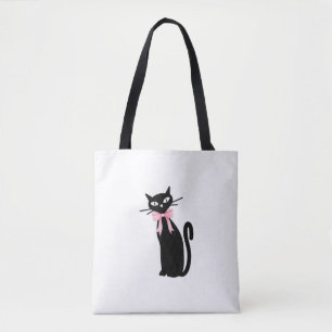 Bolsa Tote Gato Atômico Com Gato De Gato De Arco Rosa, Gatinh