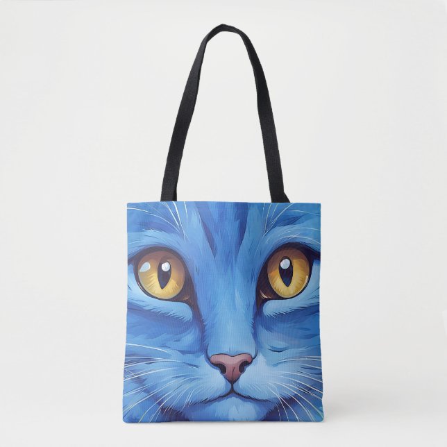 Bolsa Tote Gato Azul Grande (Frente)