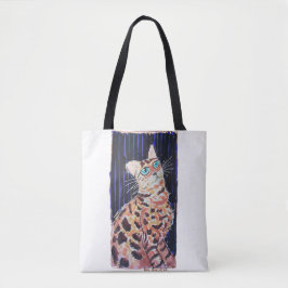 Bolsa Tote Gato Bengala Neon Noir
