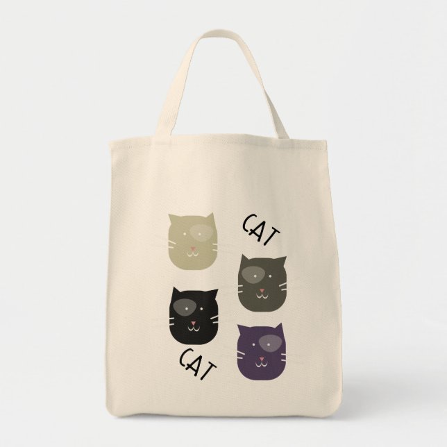 Bolsa Tote Gato Bonito com Whimiscal de Manchas (Frente)