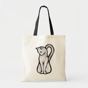 Bolsa Tote Gato Branco Bonito