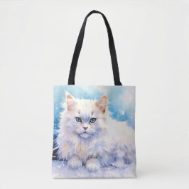 Bolsa Tote Gato Branco da Neve