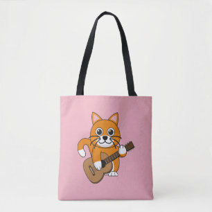 Bolsa Tote Gato Branco De Cor Laranja Cura A Tocar Cartografi