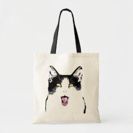 Bolsa Tote Gato branco e preto a rir