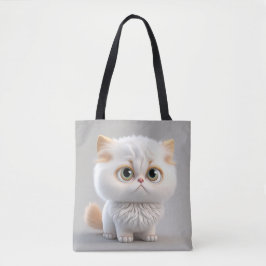 BOLSA TOTE GATO BRANCO FANTASY ADORÁVEL COM OLHOS GRANDES
