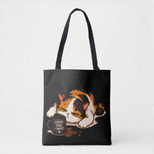 Bolsa Tote Gato Calico Mal-humorado - Café falou