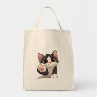 Bolsa Tote Gato Chibi Adorável Chegando - Kit de Cartoons Bon