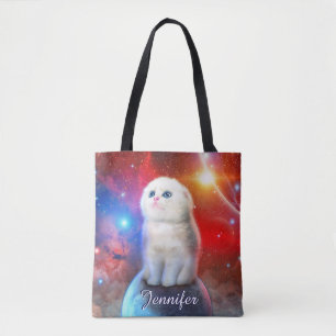 Bolsa Tote Gato chorando no espaço