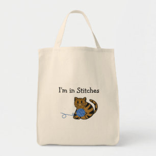 Bolsa Tote Gato com a bola do fio e de dizer