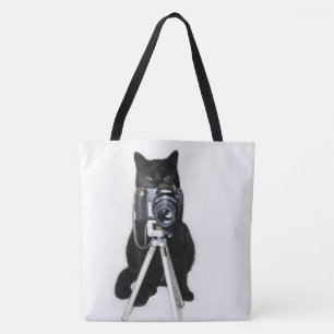 Bolsa Tote Gato com a câmera por todo o lado na sacola do