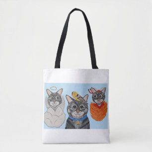 Bolsa Tote Gato com anjo e demônio