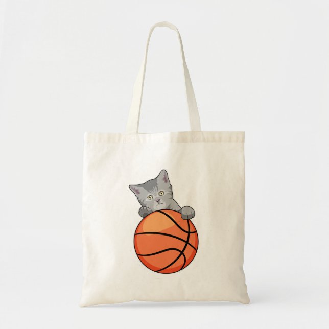 Bolsa Tote Gato com basquete (Frente)
