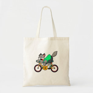 Bolsa Tote Gato com Bicicleta