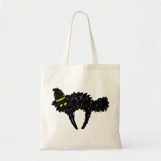 Bolsa Tote Gato com chapéu de bruxa (Frente)