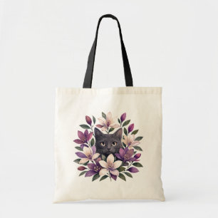 Bolsa Tote Gato com Flores