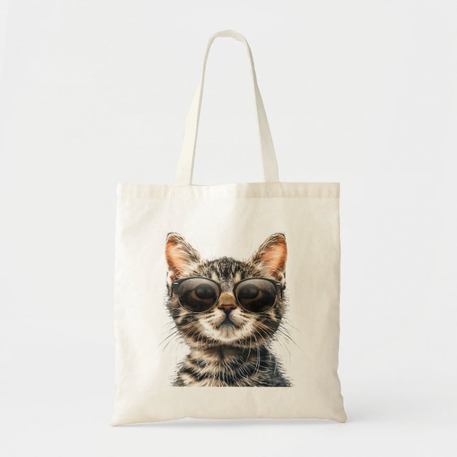 Bolsa Tote Gato com óculos de sol (Frente)