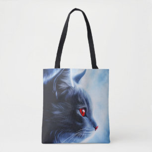 Bolsa Tote Gato com Olhos Vermelhos
