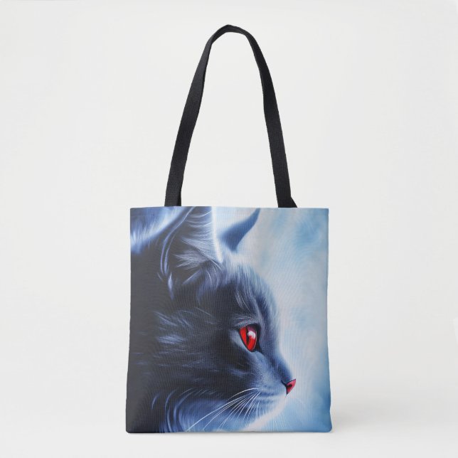 Bolsa Tote Gato com Olhos Vermelhos (Frente)