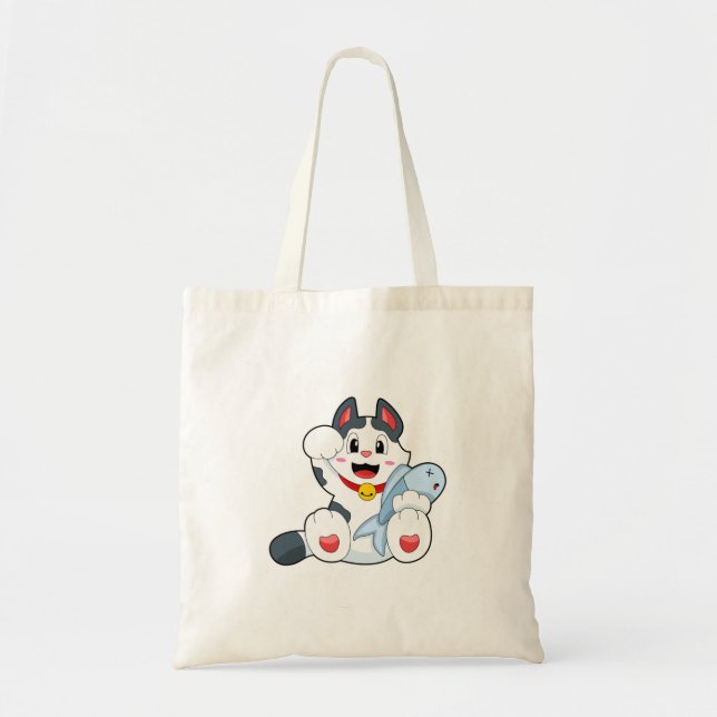 Bolsa Tote Gato com Peixe (Frente)